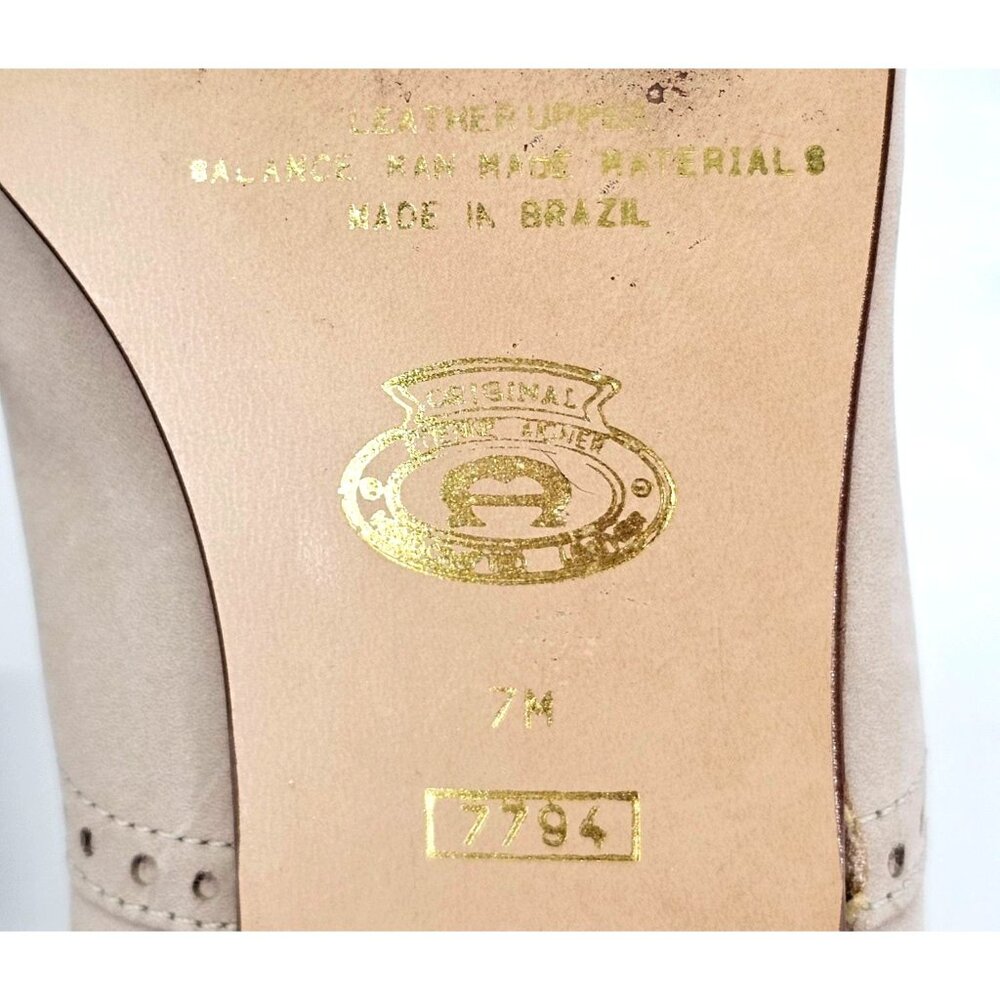 Etienne Aigner Beige Suede Oxford Flats - Picture 7 of 16